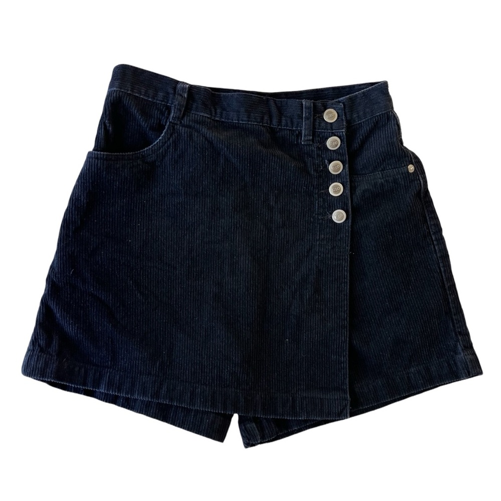 Vintage‎ Rio Corduroy Wrap Skort Black Size 7